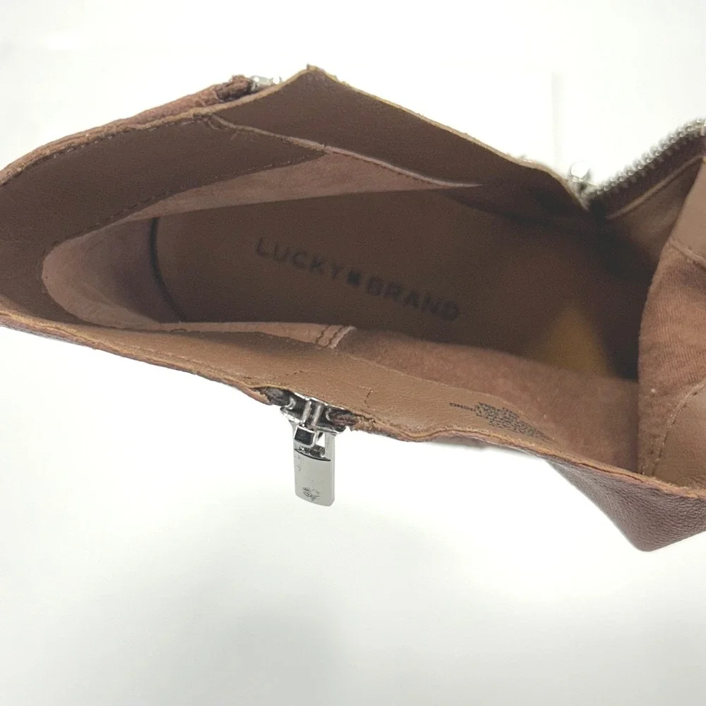 Lucky Brand Size 9‎ Brown Leather Ankle Booties Boots Baelee NEW Women's $139